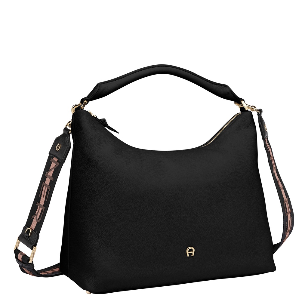【AIGNER】ZITA Hobo Bag／ショルダーバッグ ZITA Hobo Bag, black coloured | AIGNER JAPAN WEBSITE